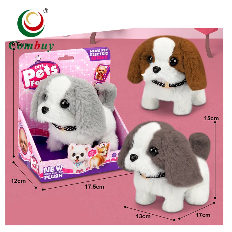 Cute electric toy B/O puppy kids stuffed dog plush with sound