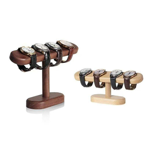 Support de présentation de bijoux en bois de hêtre massif rétro vintage en forme de T - Product Image 5