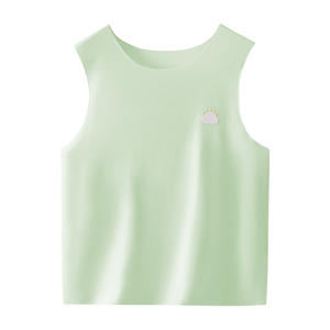 Débardeur d'été respirant sans manches pour bébés, motif soleil cristallin d'octobre, unisexe, vert - Product Image 1