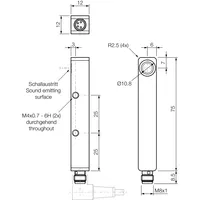 Capteur ultrasonique USQ12M400RG3-T4 Équipé d'une interface IO-Link, le capteur peut être utilisé pour commuter ou mesurer.