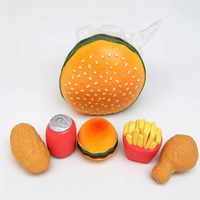 Boîte de présentation de jouets squishy anti-stress à montée lente, à effet sonore ASMR, aux designs fast-food (frites, cola, hamburger), croquants