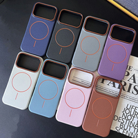 Coque de téléphone magnétique souple en TPU et PU, qualité Litchi mate, personnalisable, anti-chute, pour iPhone 17 ProMax 18 16, MOQ 500