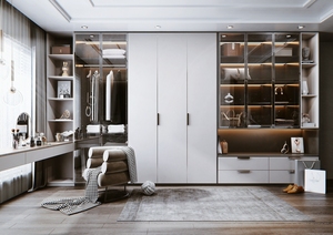 Tocador de muebles de un dormitorio con Vestidor más de moda de 2025 con tocador de escritorio que incluye Luz de espejo para maquillaje