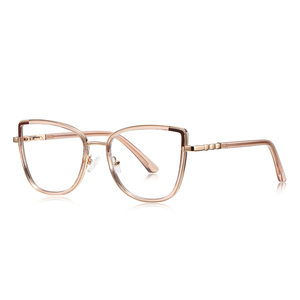 Monturas de anteojos de gafas TR90 de grosor cuadrado <span class=keywords><strong>Retro</strong></span> con monturas de gafas ópticas de templo de Metal para GRIL para mujer - Product Image 3