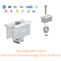 Système de montage solaire ART SIGN, pince de fixation de panneau solaire réglable 35-40 mm pour toit, crochet de fixation PV, installation de panneaux solaires pour abri de voiture