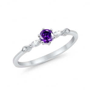 Square <b>Amethyst</b> <b>Amethyst</b> Birthstone <b>Ring</b> 925 Silver Sterling <b>Amethyst</b> Engagement <b>Rings</b> - Product Image 4