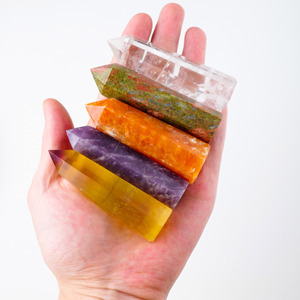 Đá quý JD GEMS bán buôn tự nhiên, đá chữa bệnh, amethyst, thạch anh hồng trong suốt, đũa đá thạch anh, tháp đá quý hai đầu nhọn - Product Image 3