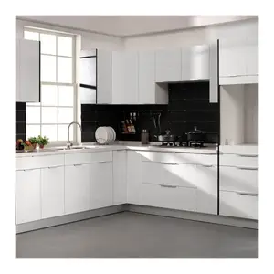 NICOCABINET White Advanced Style Island High Gloss Pantry Storage Hanging Normal Idea Kitchen Cabinet