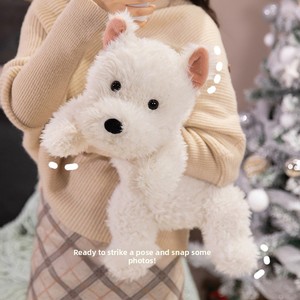 Peluche West Highland Terrier, coussin long pour câliner et dormir, adorable chiot <span class=keywords><strong>Westie</strong></span> en peluche, plusieurs tailles disponibles - Product Image 2