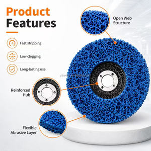 Disques décapants de peinture bleus de 115 mm pour <span class=keywords><strong>meuleuse</strong></span> d'angle 4-1/2" x 7/8" – Roues multi-surfaces pour l'élimination de la rouille et de l'oxyde <span class=keywords><strong>sur</strong></span> le métal et le <span class=keywords><strong>bois</strong></span> - Product Image 4