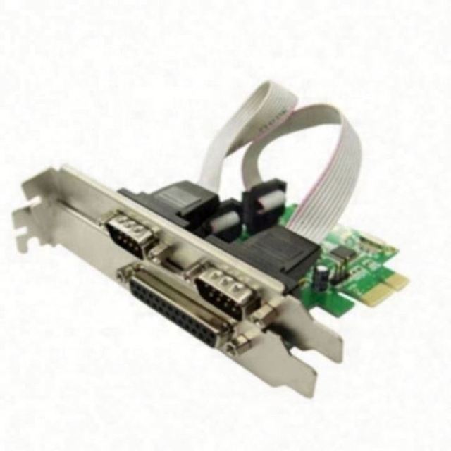 2 PORTS RS-232 Serial Port COM DB25 Printer Parallel Port LPT to PCI-E Card