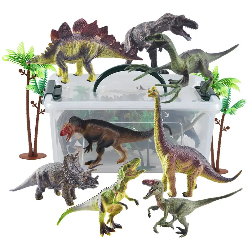 Realista dinossauro jogar conjunto para criar um dino mundo 3d, figura de dinossauro com atividade, jogar esteira e árvores, dinossauro, brinquedo
