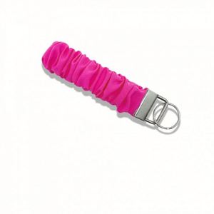 Custom Design Pattern Satin <b>Wristlet</b> Scrunchies Elastic Hair Band Accessories With Keychain - Product Image 4