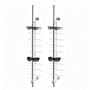 Estante de exhibición de pared al por mayor para gafas, de aleación de aluminio con tubo en <span class=keywords><strong>C</strong></span> y tira de bloqueo, soporte metálico para gafas - Product Image 2