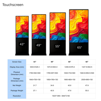 Pantalla LCD de Señalización Digital 4K de 65 Pulgadas con Marco de Aluminio y Cristal Templado para Publicidad en Espacios Públicos Interiores OEM
