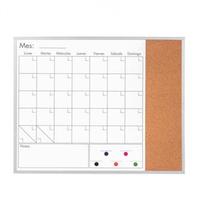 Tableau blanc intelligent magnétique en verre pour marqueurs, petit tableau blanc effaçable à sec, calendrier et tableau en liège