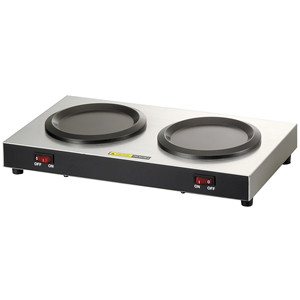 Scaldacaffè a doppio bruciatore in acciaio inox per uso in cucina - Product Image 1