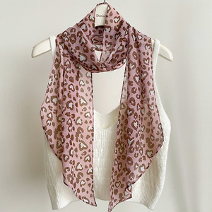 Écharpe en mousseline de soie bleu clair à pois pour femme, douce et légère, élégante, en polyester, longue, châle de cou, 180x26cm, OEM/ODM - Product Image 6