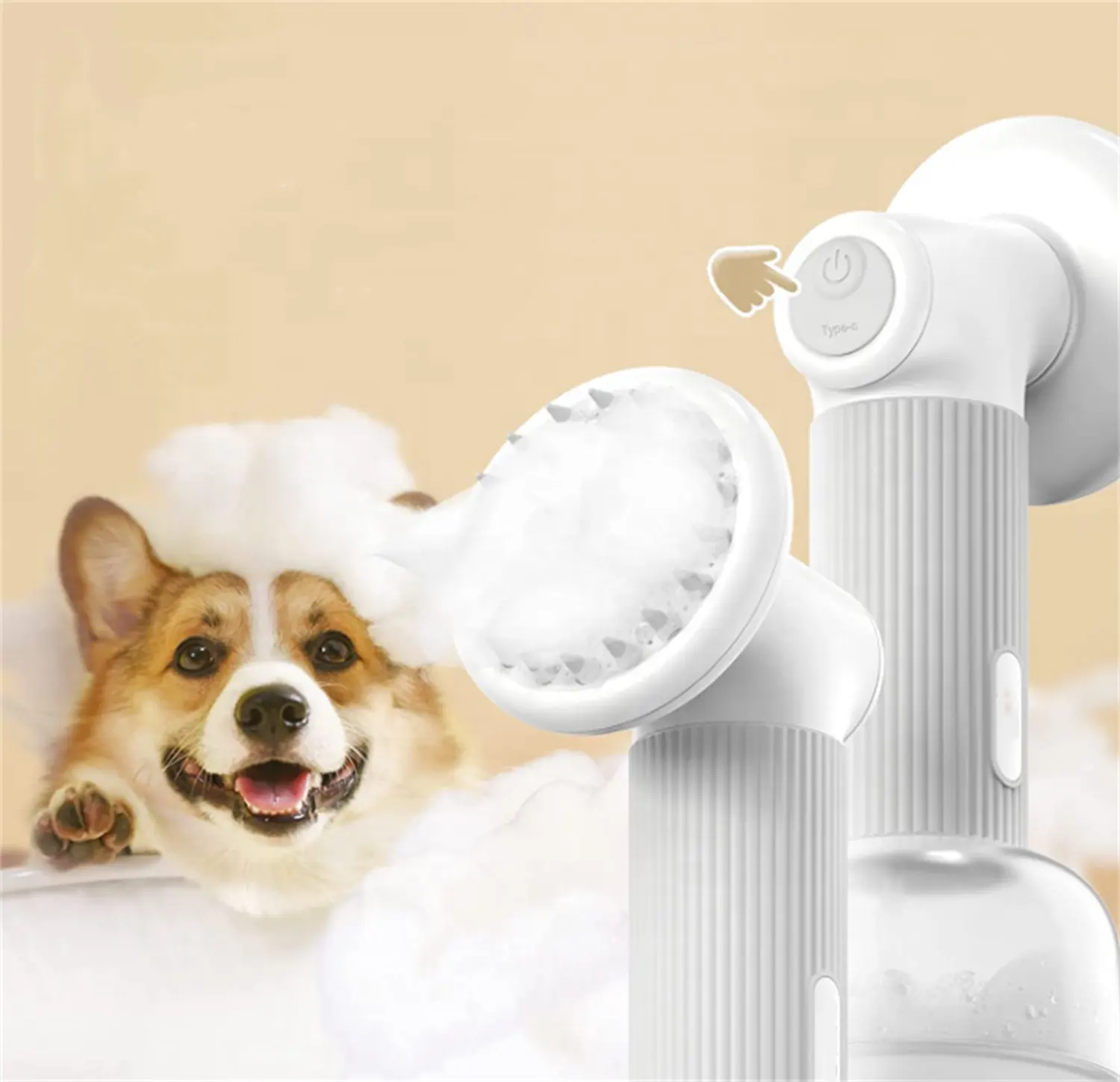 新しい白い犬猫シャワーバブルマシン石鹸ディスペンサー電気スマートアマゾン