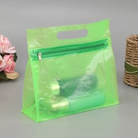 Sac à cosmétiques en Pvc Transparent imperméable à glissière/zip, trousse de maquillage pour femmes sac en plastique tridimensionnel Transparent de voyage