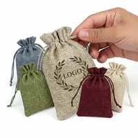 Sacs en lin personnalisables avec cordon de serrage, réutilisables, petits sacs de courses anti-poussière en toile de jute, sacs pour café et aromathérapie, sacs en jute