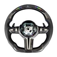 Volant en fibre de carbone LED pour BMW F30 F10 F32 F20 F15 F25 E70 X3 X5 E71 E72 E90 E92 M3 M5 M6 Accessoires de voiture