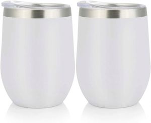 Gobelet isotherme en acier inoxydable sans pied avec couvercle, 12 oz, double paroi, isolé sous vide, pour le voyage, pour le café - Product Image 6