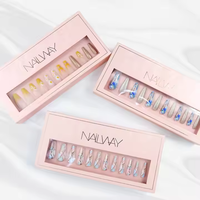 Emballage personnalisé pour faux ongles avec fenêtre transparente pour petites entreprises, boîte magnétique pour ongles longs à presser