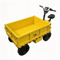 Chariot de manutention électrique à trois roues pour le transport de marchandises, chariot à plateforme poussé à la main