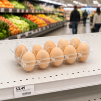 Support à œufs en PET transparent pour réfrigérateur, boîte de rangement empilable de qualité alimentaire pour œufs, idéal pour la cuisine et le réfrigérateur