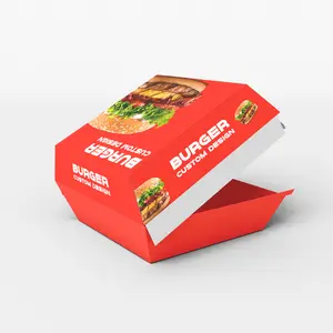 लोकेयो फूड ग्रेडिंग डिस्पोजेबल फास्ट फूड पैकेजिंग क्लैमशेल फ्रेंच फ्राइज़ लोगो के साथ बर्गर पिज्जा बॉक्स
