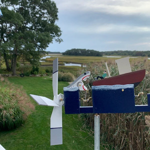Neue JAWS_Whirligig Holzhai Windmühle Outdoor Garten Innenhof Ornamente Holzhandwerk - Product Image 2