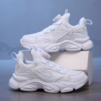 Baskets de sport blanches respirantes et légères en maille pour enfants de grande taille – Nouveau style de chaussures décontractées pour garçons