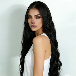 Peluca de Cabello Sintético Rebecca 13x4 HD Lace Front, Color <span class=keywords><strong>Rubio</strong></span> Ombre Natural, Resistente al Calor, Fibra Sintética, Sin Pegamento - Product Image 3