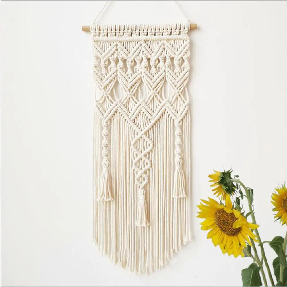Bohemian Tapestry Wall Hangings Decoration Cotton Woven Macrame Tapestry