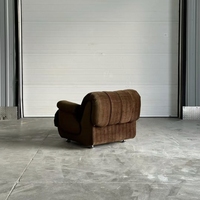 Canapé modulaire en velours brun rétro design antique moyen, combinaison libre, canapé de salon pour trois personnes, appartement, canapé de détente