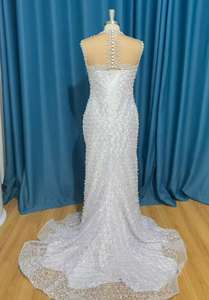 Arabische Parel Zeemeermin Trouwjurk Luxe Hand-Kralen Pure Hals Kristal Illusie Plus Maat Zeemeermin Trouwjurk Bescheiden <span class=keywords><strong>2025</strong></span> - Product Image 6