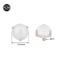 GETTA F136 Bijoux de piercing en tungstène et pierre naturelle, à filetage interne, pour lèvre, oreille et clou d'oreille, vente en gros directe usine