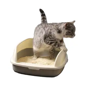Üst kapak olmadan açılış kum kutusu Pet aksesuarları kedi kediler için kum kabı