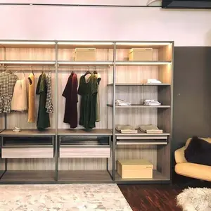 Armoire à chaussures en aluminium, armoire Design, sac à main, rangement, armoire de chambre en bois avec porte en verre moderne