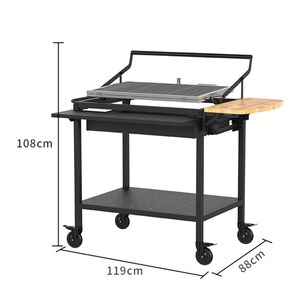Parrilla de Barbacoa Plegable Giratoria de Gran Tamaño con Mesa Lateral, <span class=keywords><strong>Parrillas</strong></span> de Carbón en Venta - Product Image 2