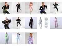 Ensemble de sport S-4XL pour la course et l'entraînement, soutien élevé, sans coutures, trois pièces : soutien-gorge de sport léopard, haut à manches longues et leggings