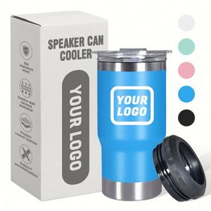 Gobelet isotherme pour voiture en acier inoxydable thermolaqué de 14 oz avec double couvercle et 2 tasses colorées - Product Image 1