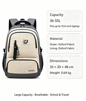 Sacs à dos d'étudiant pour ordinateur portable, imperméables, avec fermeture éclair, en tissu Oxford, pour la randonnée et le sport, avec logo personnalisé OEM, design gratuit, vente en gros