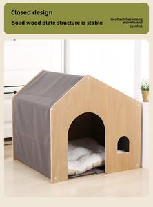 Katı desen ahşap köpek ve kedi kafes yeni kapalı açık çıkarılabilir Pet kabin düğmesi kapatma pencere toptan Pet evler mobilya - Product Image 5