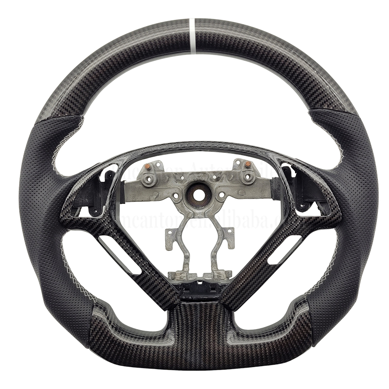 แถบสีขาว + คาร์บอนไฟเบอร์ + หนังแบบมีรู + สีดำ