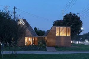 Biblioteca della comunità in legno con tetto Multi-timpano e vetro-legno Design centro culturale casa per uso comunitario - Product Image 6