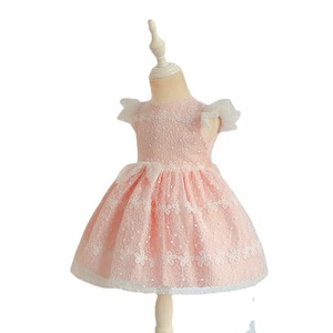 Vestido de encaje para niñas, estilo princesa, color morado, con lazo, sin mangas, ropa para niños - Product Image 5