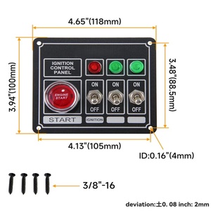 12V Toggle LED Carbon Panel de interruptor de encendido Botón de arranque del motor Panel de interruptor de carreras Motor de encendido - Product Image 3