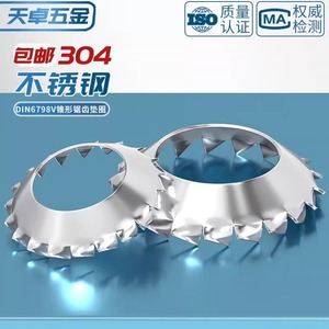 Tianzhuo Hardware 304 Stainless Steel Conical Toothed Locking Washer M3 M4 M5 M6 M8 M10 External Toothed Funnel Type - Product Image 5